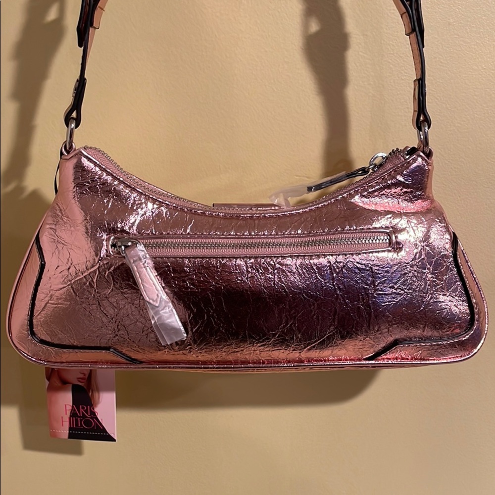 Metallic Rose Gold Paris Shoulder Bag NWT - Picture 3 of 5